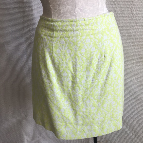 VTG 6 90s Jacquard Damask Print Mini Skirt Neon - Picture 9 of 14